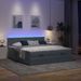 Cadre de lit ottoman avec matelas gris foncé 180x200cm velours - Photo n°1