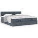 Cadre de lit ottoman avec matelas gris foncé 200x200 cm velours - Photo n°1