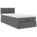 Cadre de lit ottoman avec matelas gris foncé 80x200 cm tissu - Photo n°2