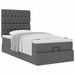 Cadre de lit ottoman avec matelas gris foncé 80x200 cm tissu - Photo n°4