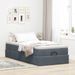 Cadre de lit ottoman avec matelas gris foncé 80x200 cm velours - Photo n°3