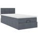 Cadre de lit ottoman avec matelas gris foncé 80x200 cm velours - Photo n°2