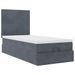 Cadre de lit ottoman avec matelas gris foncé 80x200 cm velours - Photo n°5