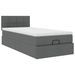 Cadre de lit ottoman avec matelas gris foncé 90x190 cm tissu - Photo n°2