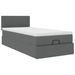 Cadre de lit ottoman avec matelas gris foncé 90x190 cm tissu - Photo n°5