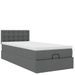 Cadre de lit ottoman avec matelas gris foncé 90x190 cm tissu - Photo n°5