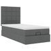 Cadre de lit ottoman avec matelas gris foncé 90x190 cm tissu - Photo n°2