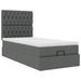 Cadre de lit ottoman avec matelas gris foncé 90x190 cm tissu - Photo n°2