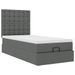 Cadre de lit ottoman avec matelas gris foncé 90x190 cm tissu - Photo n°5