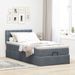 Cadre de lit ottoman avec matelas gris foncé 90x190 cm velours - Photo n°4