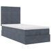 Cadre de lit ottoman avec matelas gris foncé 90x190 cm velours - Photo n°4