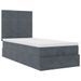 Cadre de lit ottoman avec matelas gris foncé 90x190 cm velours - Photo n°5