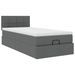 Cadre de lit ottoman avec matelas gris foncé 90x200 cm tissu - Photo n°2