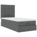 Cadre de lit ottoman avec matelas gris foncé 90x200 cm tissu - Photo n°2