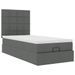 Cadre de lit ottoman avec matelas gris foncé 90x200 cm tissu - Photo n°5