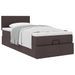 Cadre de lit ottoman avec matelas marron foncé 100x200 cm tissu - Photo n°1