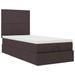 Cadre de lit ottoman avec matelas marron foncé 100x200 cm tissu - Photo n°2