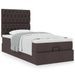 Cadre de lit ottoman avec matelas marron foncé 100x200 cm tissu - Photo n°1