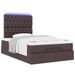 Cadre de lit ottoman avec matelas marron foncé 120x200 cm tissu - Photo n°3