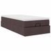 Cadre de lit ottoman avec matelas marron foncé 80x200 cm tissu - Photo n°2