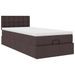 Cadre de lit ottoman avec matelas marron foncé 80x200 cm tissu - Photo n°5