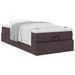 Cadre de lit ottoman avec matelas marron foncé 90x190 cm tissu - Photo n°1