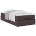 Cadre de lit ottoman avec matelas marron foncé 90x200 cm tissu - Photo n°1