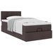 Cadre de lit ottoman avec matelas marron foncé 90x200 cm tissu - Photo n°4