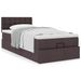 Cadre de lit ottoman avec matelas marron foncé 90x200 cm tissu - Photo n°1