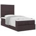 Cadre de lit ottoman avec matelas marron foncé 90x200 cm tissu - Photo n°4