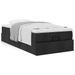 Cadre de lit ottoman avec matelas noir 100x200cm tissu - Photo n°1