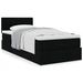 Cadre de lit ottoman avec matelas noir 100x200cm tissu - Photo n°1