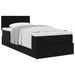 Cadre de lit ottoman avec matelas noir 100x200cm velours - Photo n°4