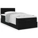 Cadre de lit ottoman avec matelas noir 100x200cm velours - Photo n°1