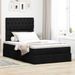 Cadre de lit ottoman avec matelas noir 120x190 cm tissu - Photo n°4