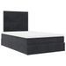 Cadre de lit ottoman avec matelas noir 120x190 cm velours - Photo n°5