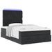 Cadre de lit ottoman avec matelas noir 120x190 cm velours - Photo n°4