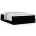 Cadre de lit ottoman avec matelas noir 140x190 cm tissu - Photo n°1