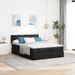 Cadre de lit ottoman avec matelas noir 140x190 cm tissu - Photo n°3