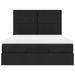 Cadre de lit ottoman avec matelas noir 140x190 cm tissu - Photo n°6