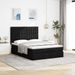 Cadre de lit ottoman avec matelas noir 140x190 cm tissu - Photo n°4