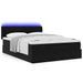 Cadre de lit ottoman avec matelas noir 140x190 cm velours - Photo n°3