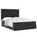 Cadre de lit ottoman avec matelas noir 140x190 cm velours - Photo n°2