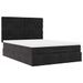 Cadre de lit ottoman avec matelas noir 140x190 cm velours - Photo n°5