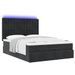 Cadre de lit ottoman avec matelas noir 140x190 cm velours - Photo n°4