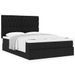 Cadre de lit ottoman avec matelas noir 140x200 cm tissu - Photo n°1