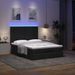 Cadre de lit ottoman avec matelas noir 140x200 cm tissu - Photo n°1