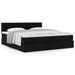 Cadre de lit ottoman avec matelas noir 160x200 cm tissu - Photo n°1