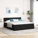 Cadre de lit ottoman avec matelas noir 160x200 cm tissu - Photo n°4