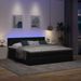 Cadre de lit ottoman avec matelas noir 180x200 cm velours - Photo n°1